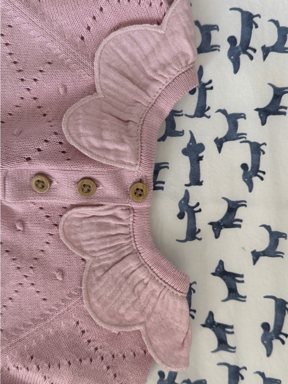 Baby Pink Scalloped Collar Knit Cardigan - Kids Accessories